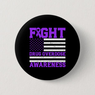 Addiction Awareness Usa Flag America Overdose Awar 6 Cm Round Badge