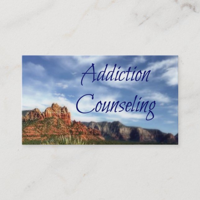 Addiction Counseling Scenic Desert Background Business Card (Front)