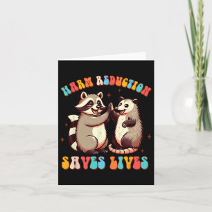 Addiction Counsellor Racoon Opossum Harm Reduction Card