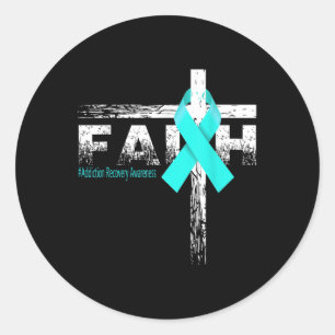 Addiction Recovery Awareness Christian Faith & Classic Round Sticker