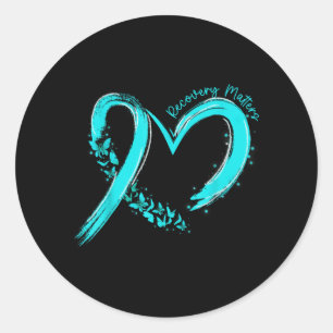 Addiction Recovery Awareness Heart Drug Alcohol Classic Round Sticker