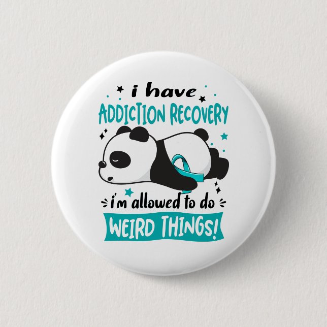 Addiction Recovery Awareness Month Ribbon Gifts 6 Cm Round Badge (Front)