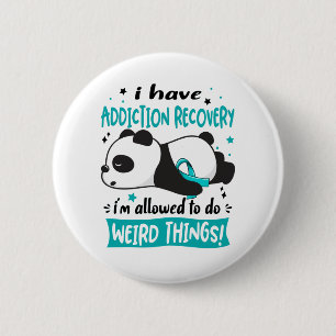 Addiction Recovery Awareness Month Ribbon Gifts 6 Cm Round Badge