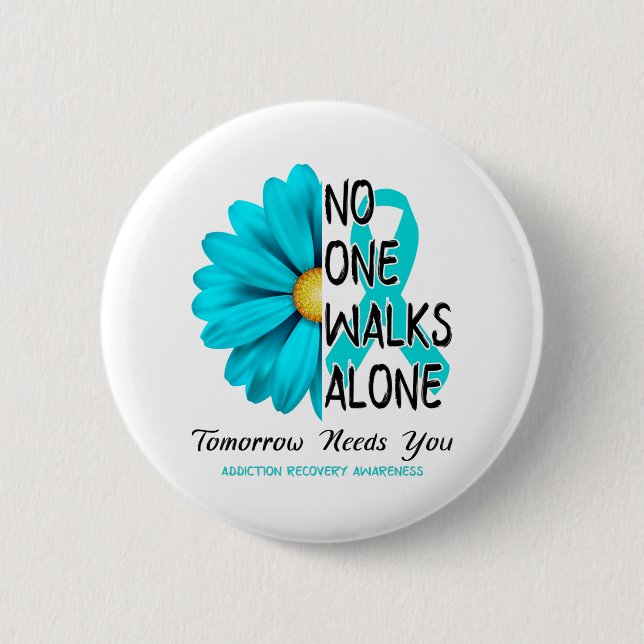 Addiction Recovery Awareness Month Ribbon Gifts 6 Cm Round Badge (Front)