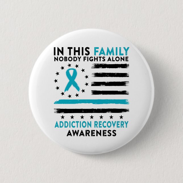 Addiction Recovery Awareness Month Ribbon Gifts 6 Cm Round Badge (Front)