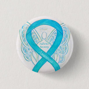 Addiction Recovery Awareness Ribbon Angel Pin