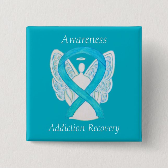 Addiction Recovery Awareness Ribbon Angel Pin (Front)