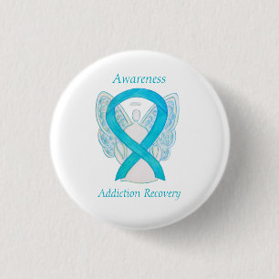 Addiction Recovery Awareness Ribbon Angel Pin