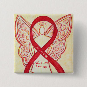 Addiction Recovery Awareness Ribbon Angel Pin