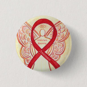 Addiction Recovery Awareness Ribbon Angel Pin