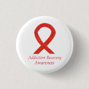 Addiction Recovery Awareness Ribbon Custom Pin