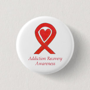 Addiction Recovery Awareness Ribbon Custom Pin