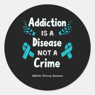 Addiction Recovery Awareness Support To Overcome A Classic Round Sticker