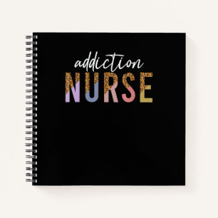 Addiction Recovery Nurse Rehab Nurse Leopard Print Notebook