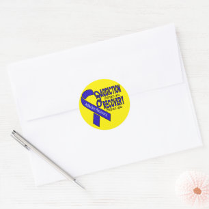 Addiction Recovery Ribbon Classic Round Sticker