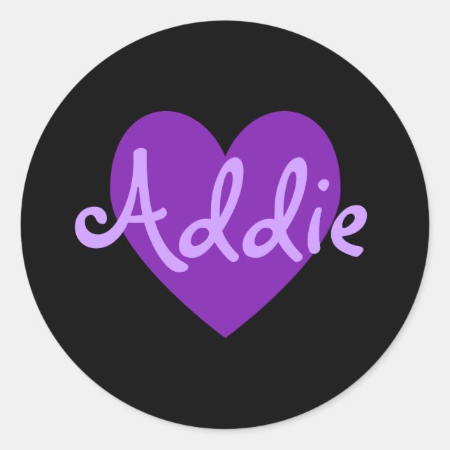 Addie in Purple Classic Round Sticker (Front)