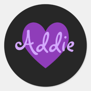Addie in Purple Classic Round Sticker
