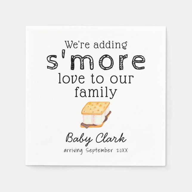 Adding S'more Love Baby Shower Napkin (Front)