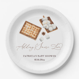 Adding S'more Love Gender Neutral Baby Shower Paper Plate