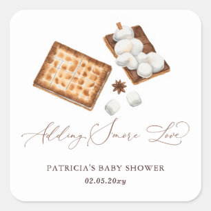 Adding S'more Love Gender Neutral Baby Shower Square Sticker