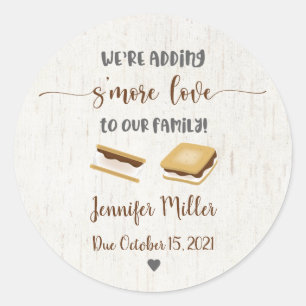 Adding S'more Love S'mores Baby Shower Favor Classic Round Sticker