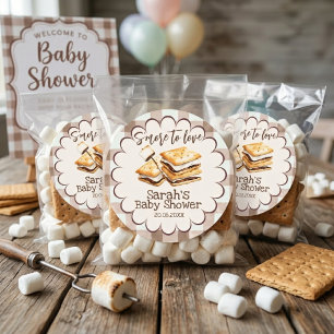 Adding S'more to Love Baby Shower Favour Sticker