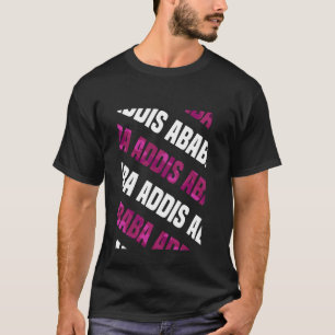 Addis Ababa Camo Pattern Pink Camouflage T-Shirt