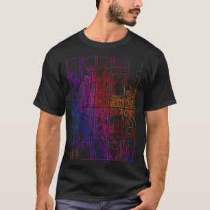 Addis Ababa City Map of Ethiopia Colorful T-Shirt