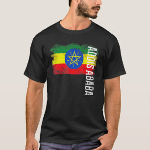 Addis Ababa Ethiopia Flag For Ethiopians Men Women T-Shirt