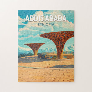 Addis Ababa Ethiopia Travel Art Vintage Jigsaw Puzzle