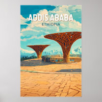 Addis Ababa Ethiopia Travel Art Vintage