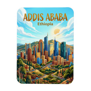 Addis Ababa Skyline Ethiopia Magnet