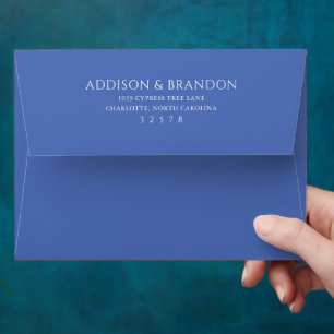 Addison Blue Classic Elegant Wedding Envelope