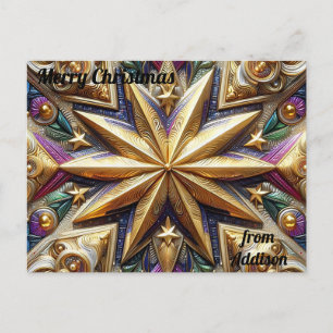 ADDISON ~ CHRISTMAS ~ 3D star pattern ~ Postcard