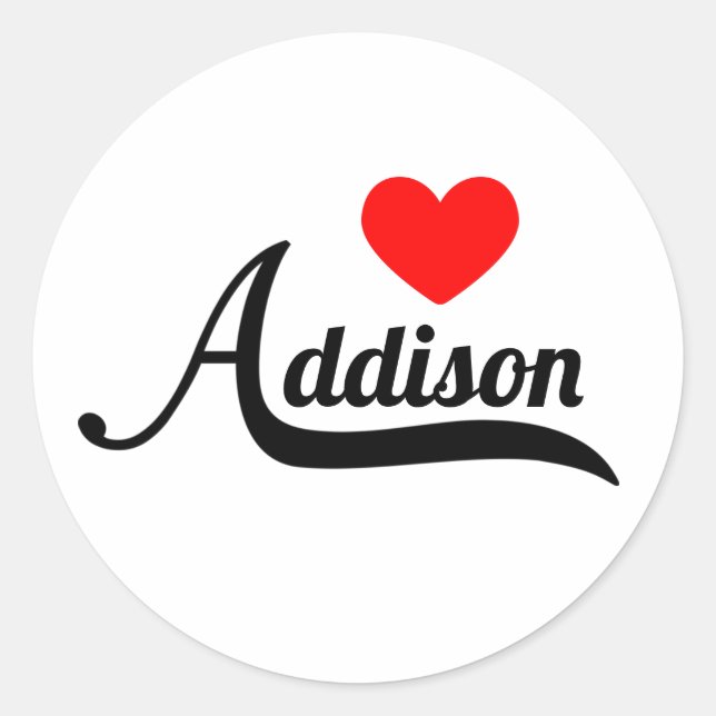 Addison Classic Round Sticker (Front)