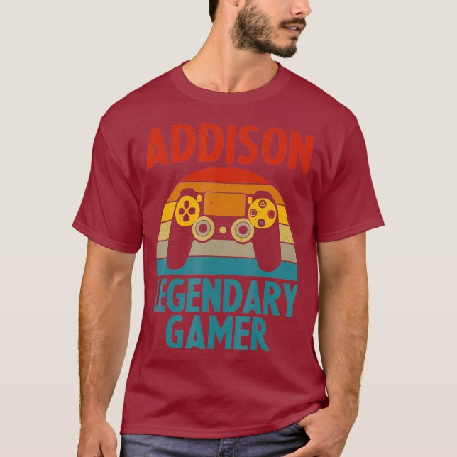 ADDISON Gift Name Personalized Funny Gaming Geek T-Shirt (Front)