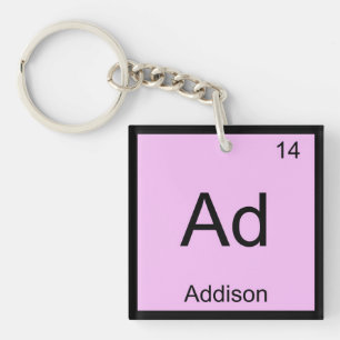 Addison Name Chemistry Element Periodic Table Key Ring