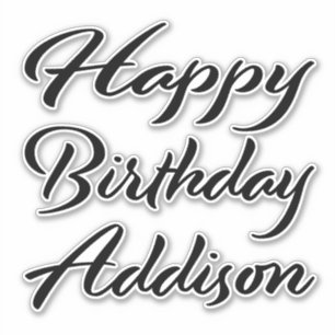 Addison Name Vorname black Sticker Geburtstag
