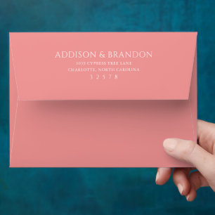 Addison Pink Classic Elegant Wedding Envelope