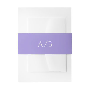 Addison Purple Classic Elegant Wedding Invitation Belly Band