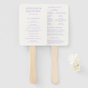 Addison Purple Classic Elegant Wedding Program Hand Fan