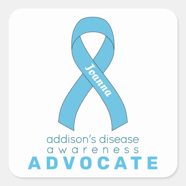 Addison's Disease Advocate White Square Sticker (Front)