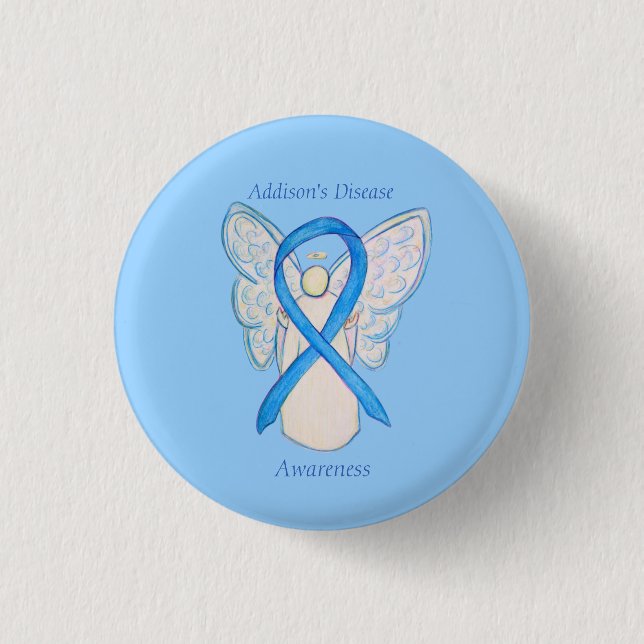 Addison's Disease Awareness Angel Ribbon Art Pin (Front)