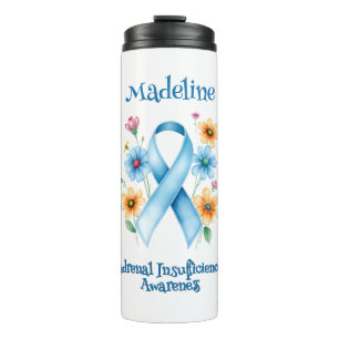 Addison's Disease Awareness   Blue Ribbon Thermal Tumbler