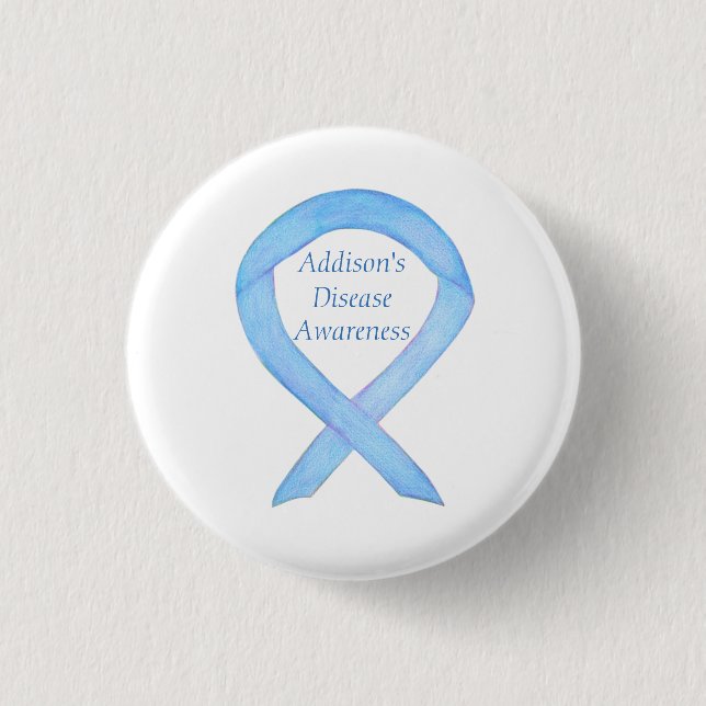 Addison's Disease Awareness Custom Ribbon Art Pin (Front)