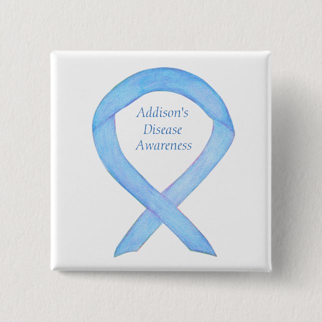 Addison's Disease Awareness Custom Ribbon Art Pin (Front)