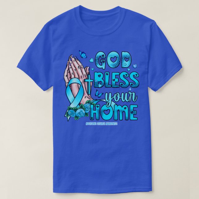 Addisons Disease Awareness god bless faith hope T-Shirt (Design Front)