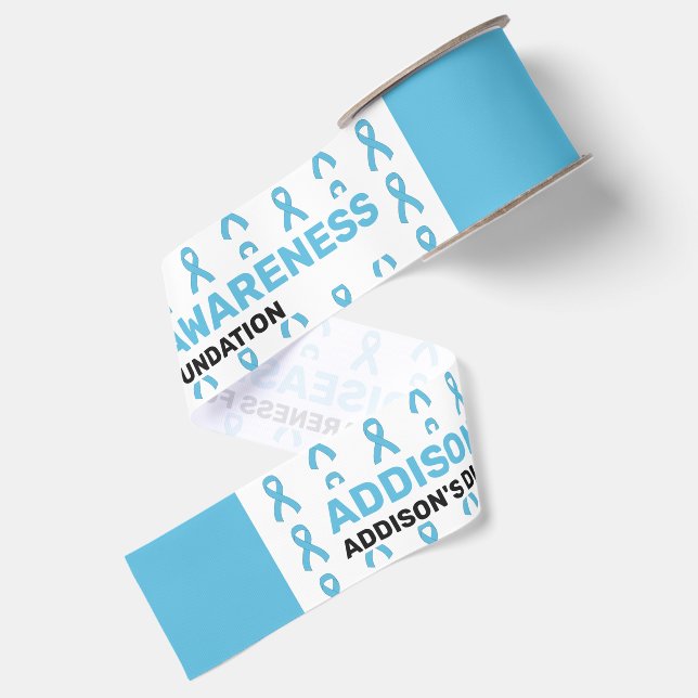 Addison's Disease Awareness Pattern Ribbon Grosgrain Ribbon (Front+Back)