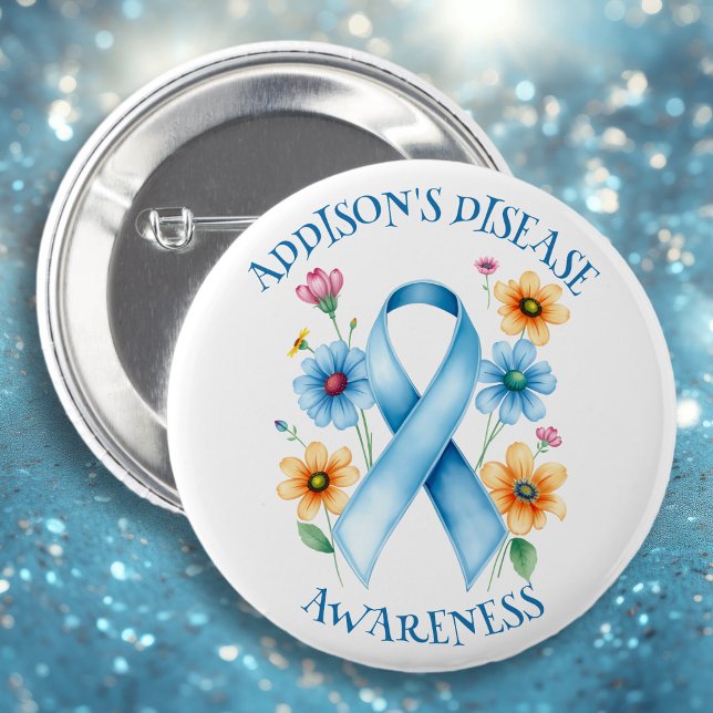 Addison's Disease Awareness Ribbon 6 Cm Round Badge (Creator Uploaded)
