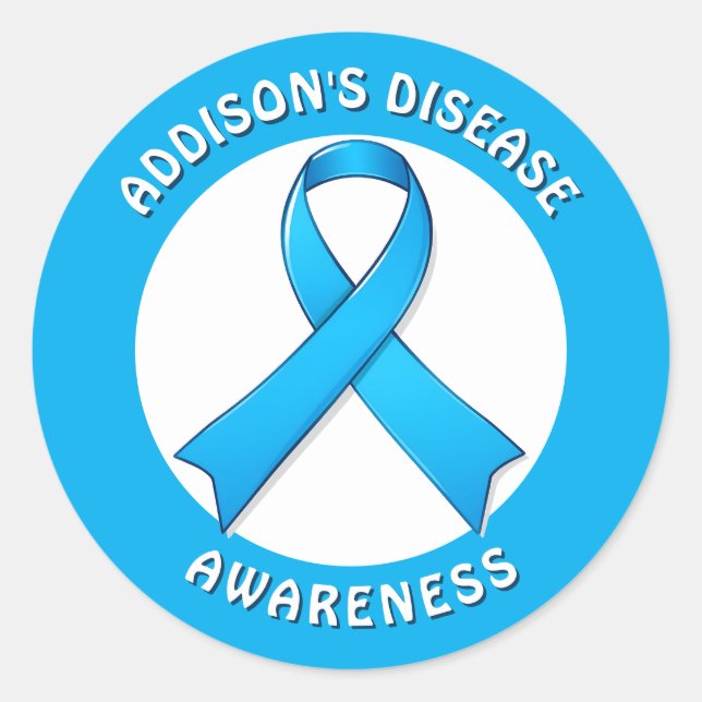 Addison's Disease Awareness Ribbon Classic Round Sticker (Front)